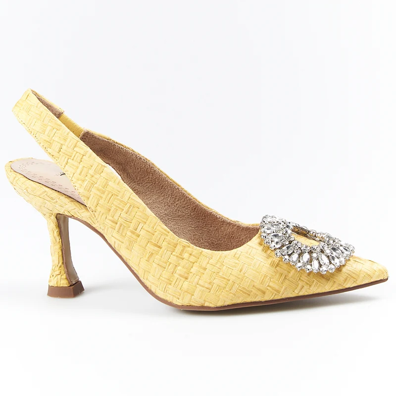 Zapatos Corina Rafia Joya M3185 Amarillo