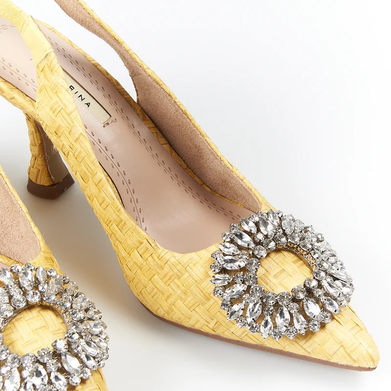 Zapatos Corina Rafia Joya M3185 Amarillo