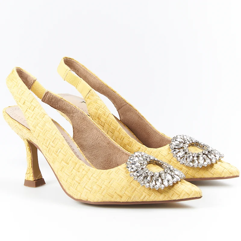 Zapatos Corina Rafia Joya M3185 Amarillo