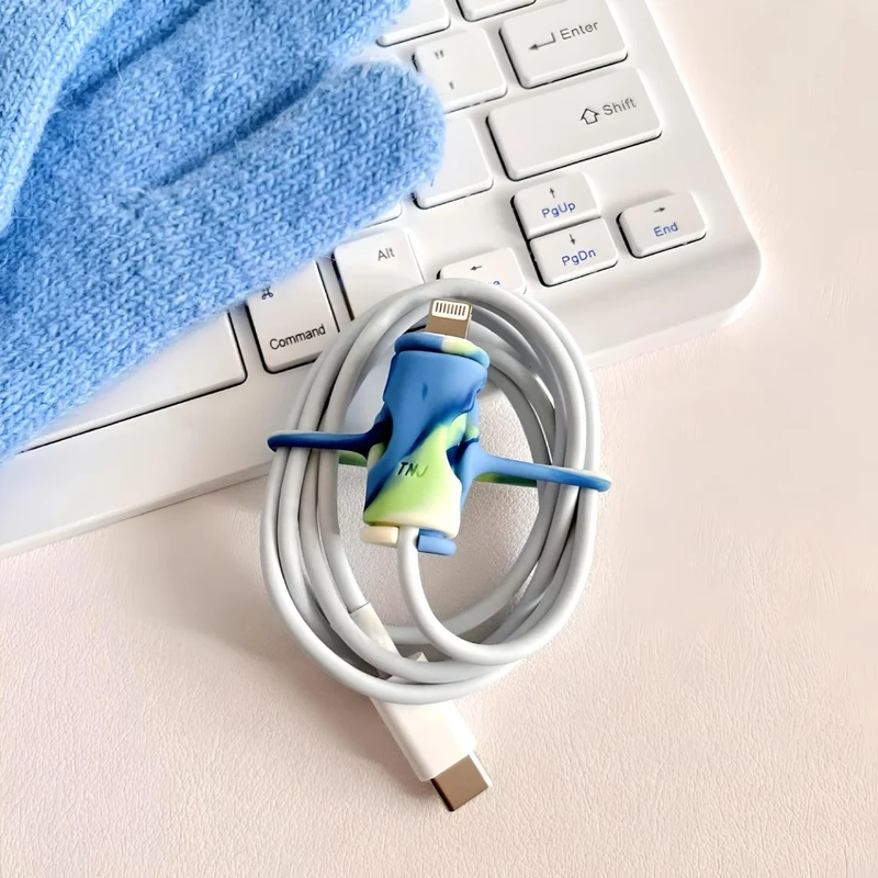 Miomu Protector de Cable de Silicona 2 en 1 Guardaespaldas para tu Cargador