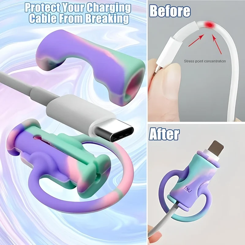 Miomu Protector de Cable de Silicona 2 en 1 Guardaespaldas para tu Cargador