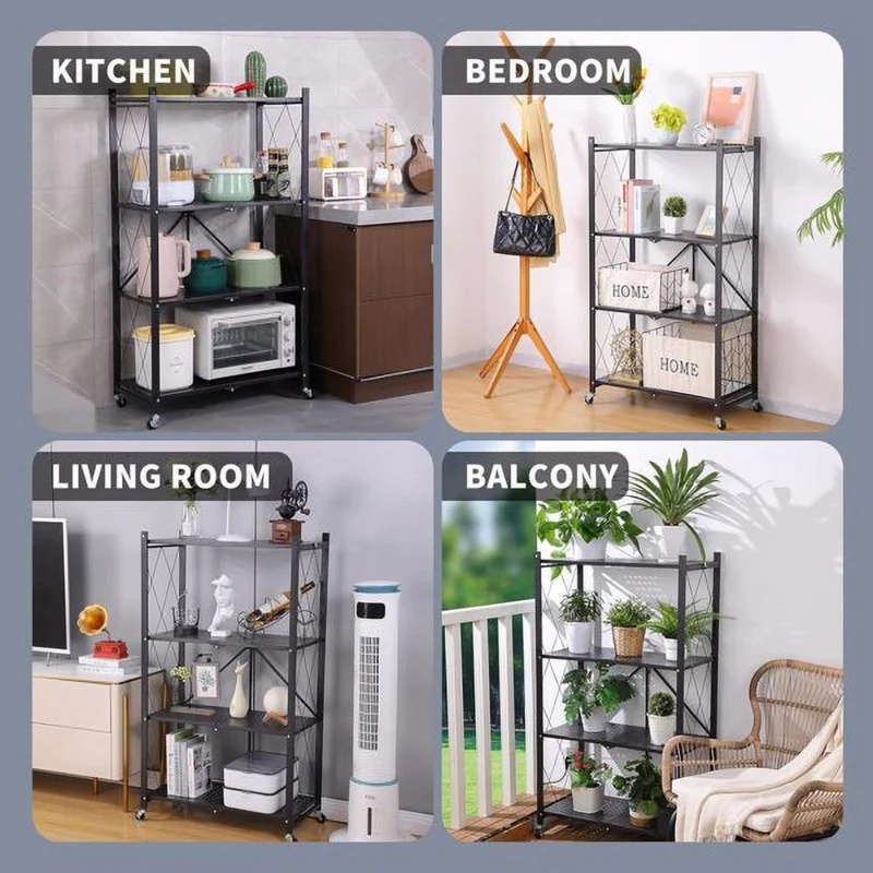 Miomu Estantería de Cocina Plegable de 4 Niveles