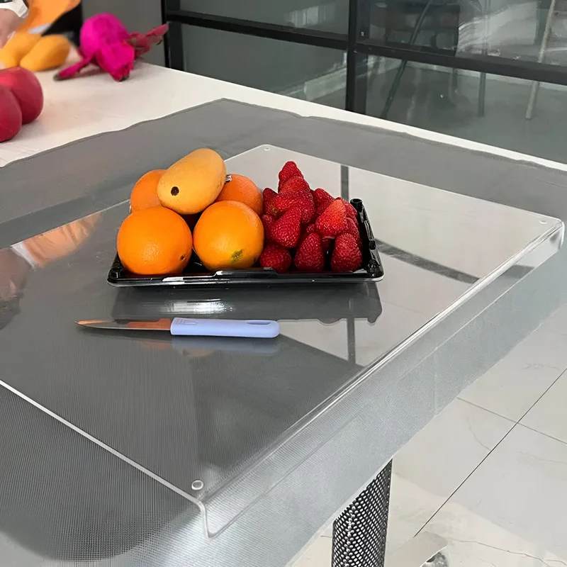Miomu Tabla Acrílica Transparente para Encimera con Borde Protector
