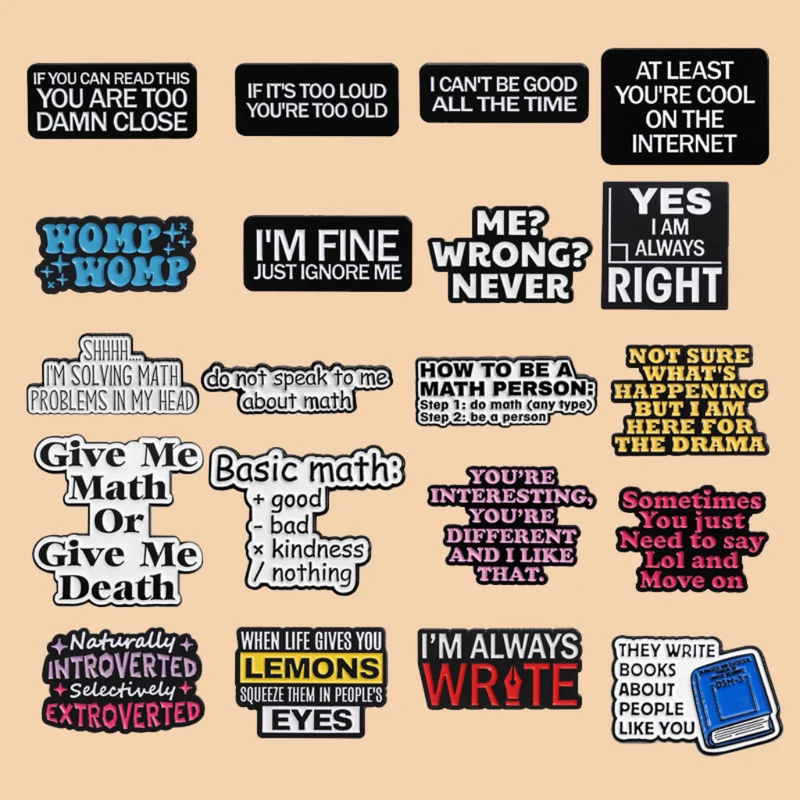 Miomu Pin Metálico Esmaltado con Frases en Inglés