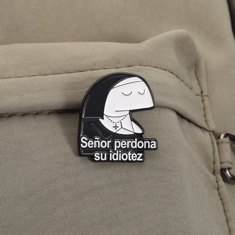 Miomu Pin Esmaltado Flork con Frases Graciosas para Bolsos y Chaquetas