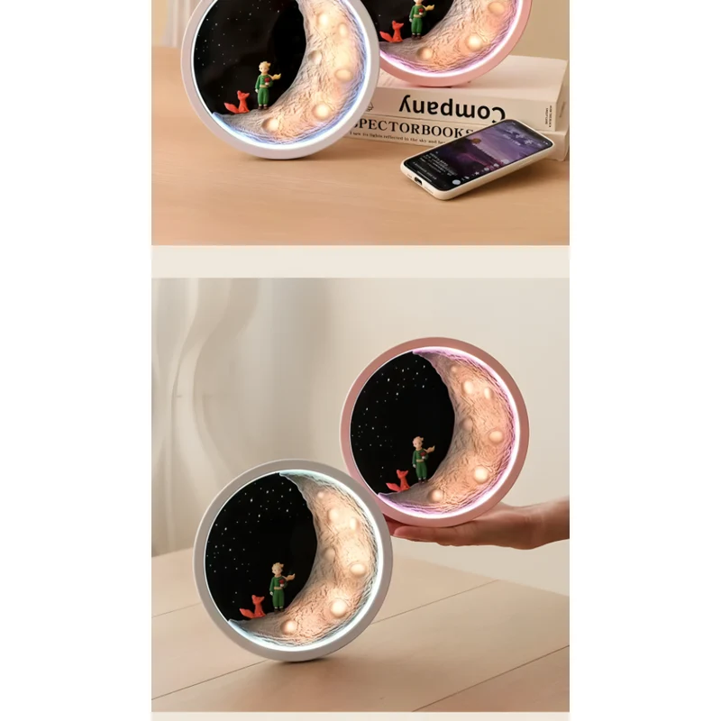 Miomu Lámpara y Parlante Invisible a Luz, Diseño Luna