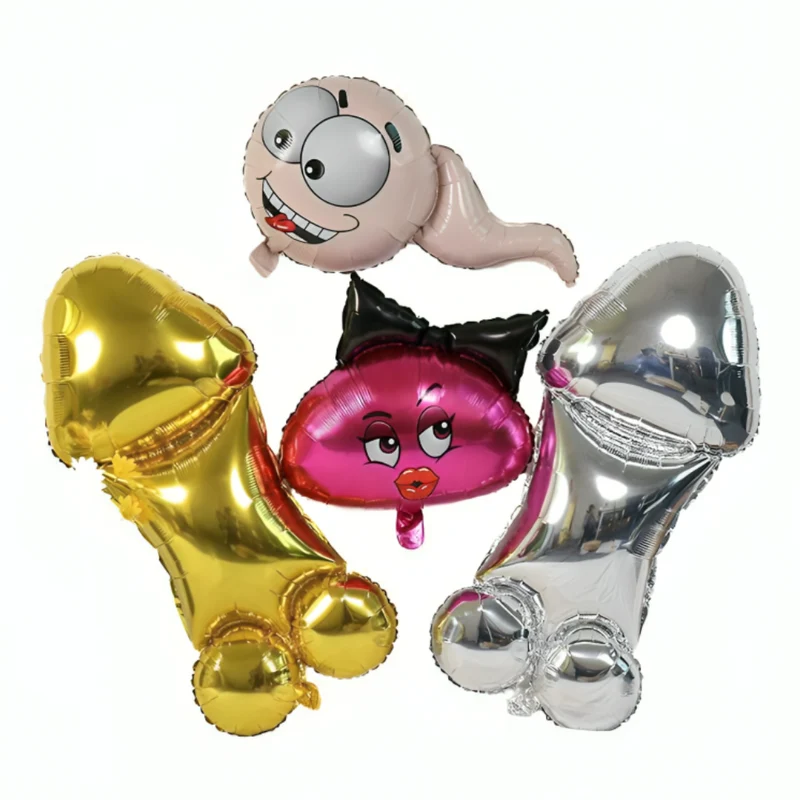 Miomu Globo Metálico para Fiestas, Diseño Penis