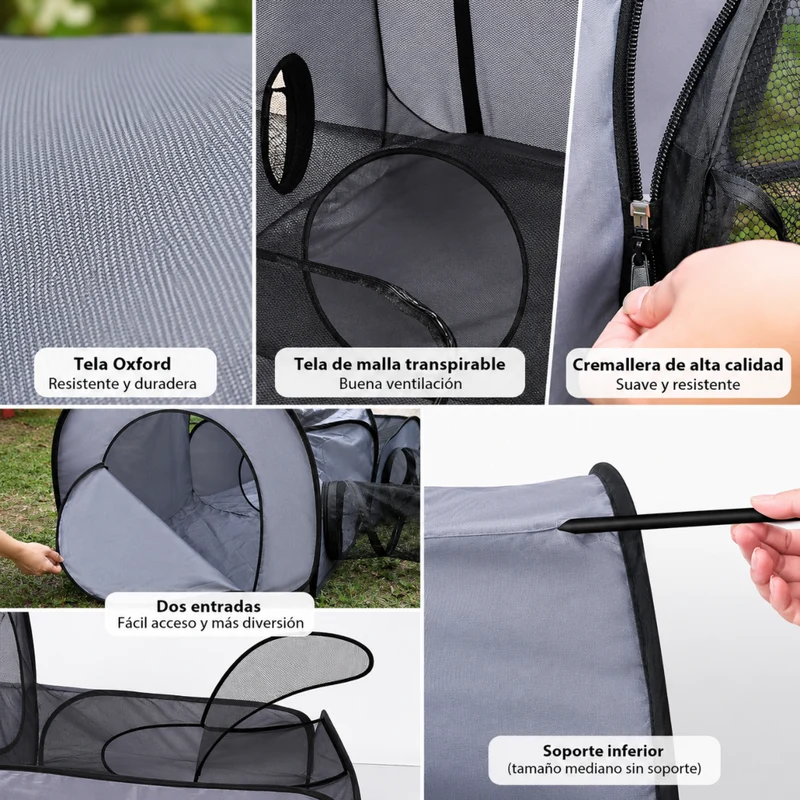 Miomu Corral Plegable para Mascotas con Túnel