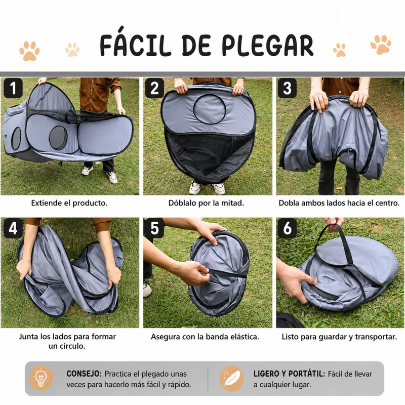Miomu Corral Plegable para Mascotas con Túnel