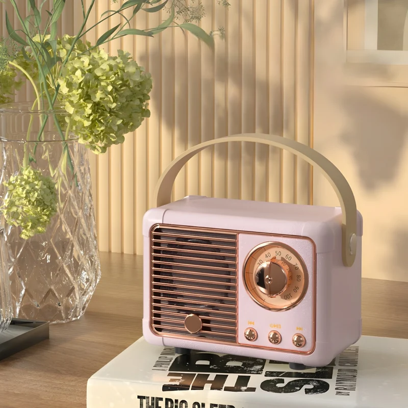 Miomu Mini Altavoz Bluetooth, Diseño Radio Retro