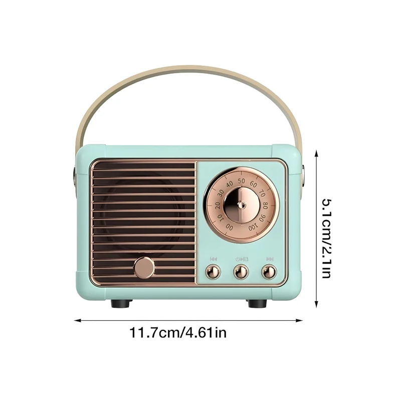 Miomu Mini Altavoz Bluetooth, Diseño Radio Retro