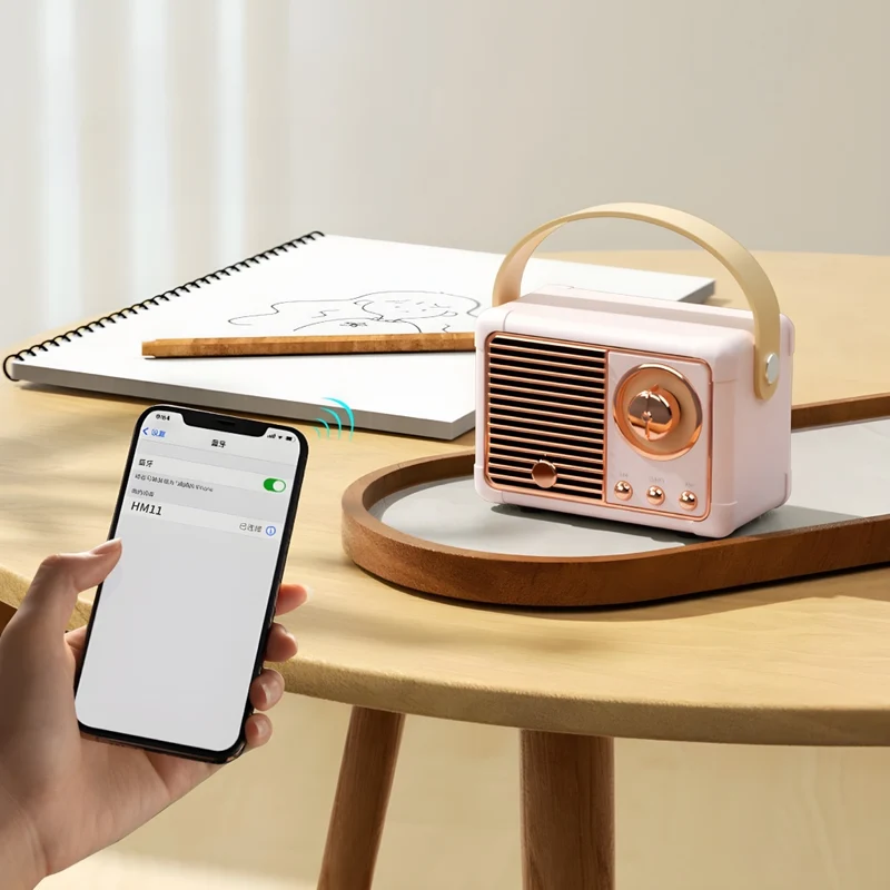 Miomu Mini Altavoz Bluetooth, Diseño Radio Retro
