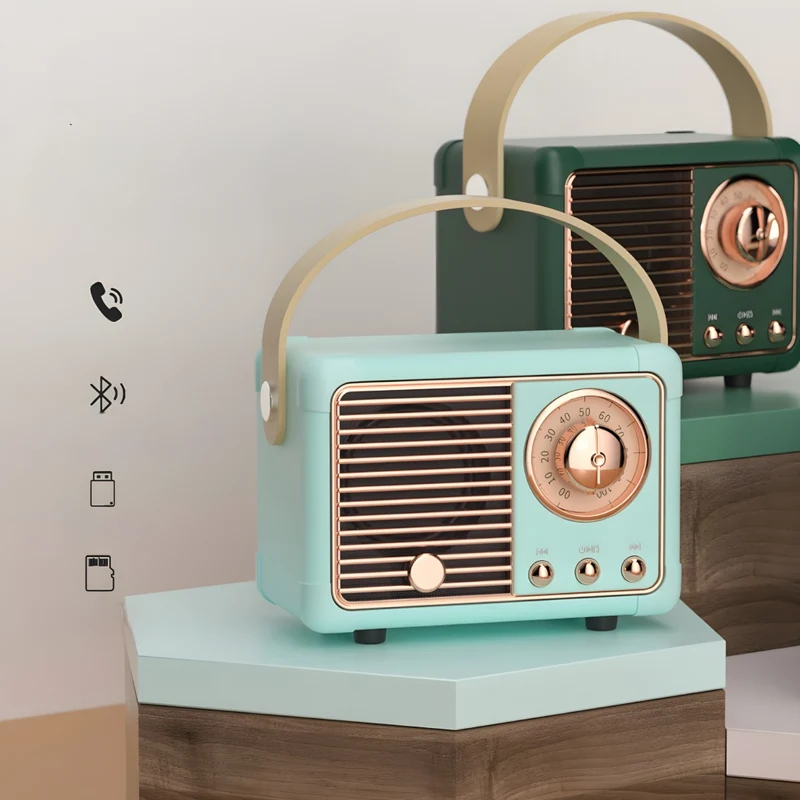 Miomu Mini Altavoz Bluetooth, Diseño Radio Retro