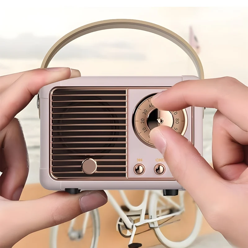 Miomu Mini Altavoz Bluetooth, Diseño Radio Retro