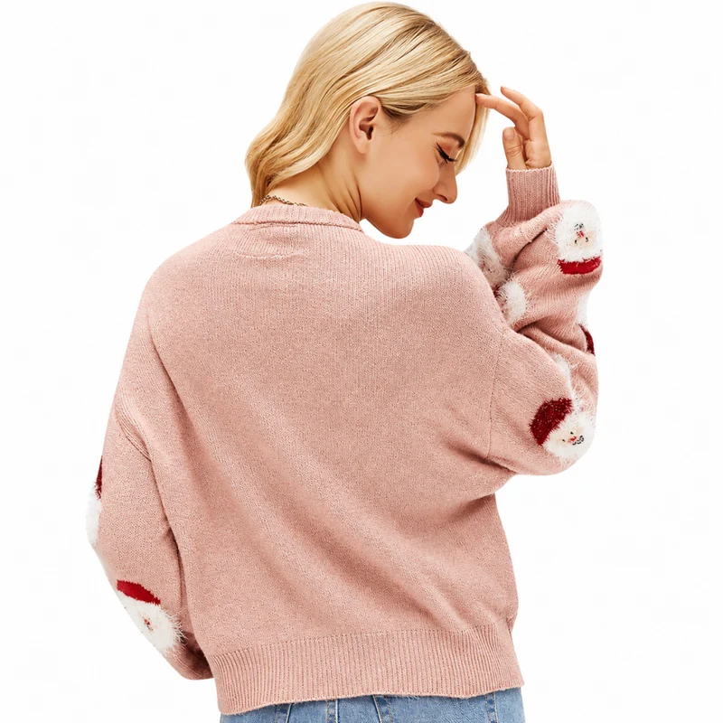 Miomu Suéter Navideño para Mujer, Rosa Glaseado