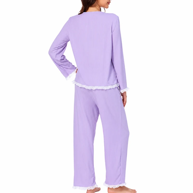 Miomu Pijama de 2 Piezas, Lavanda Real
