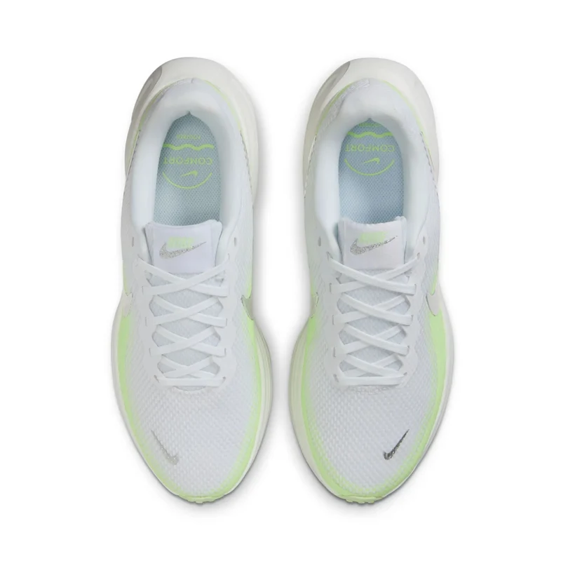 Nike Tenis Revolution 8 Blanco/Plateado/Amarillo Neón, para Mujer