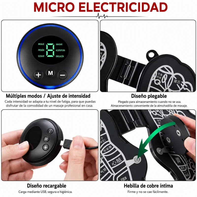 Miomu Tapete Masajeador Recargable para Pies con 8 Modos