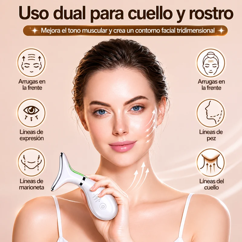 Miomu Masajeador Facial y de Cuello con Luz Roja