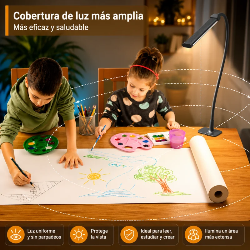 Miomu Lámpara LED con Brazo Flexible y Clip