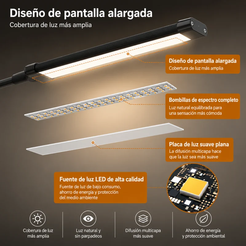 Miomu Lámpara LED con Brazo Flexible y Clip