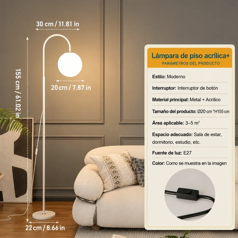 Miomu Lámpara LED de Pie 3D Lunar