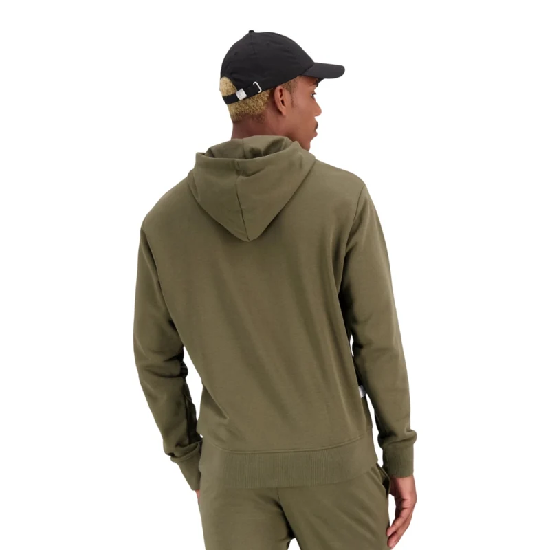 New Balance Sudadera con Capucha Hoops Essentials Fundamenta Verde Olivo, para Hombre