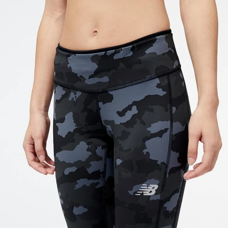 New Balance Licra Deportiva Capri Accelerate Printed Negro/Gris, para Mujer