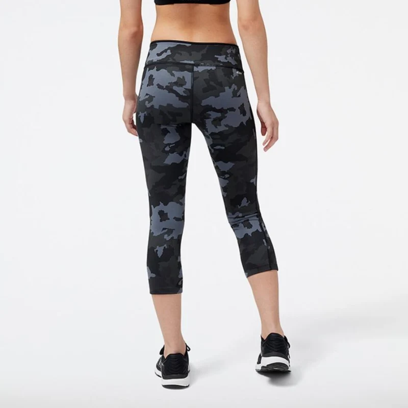 New Balance Licra Deportiva Capri Accelerate Printed Negro/Gris, para Mujer