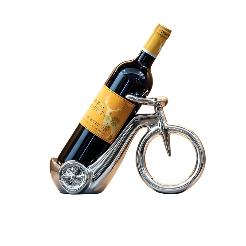 Miomu Soporte de Cerámica Decorativo para Botellas de Vino en Forma de Bicicleta Retro