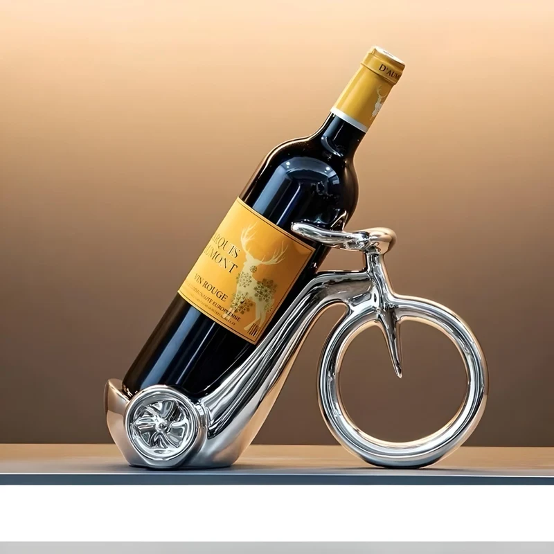 Miomu Soporte de Cerámica Decorativo para Botellas de Vino en Forma de Bicicleta Retro