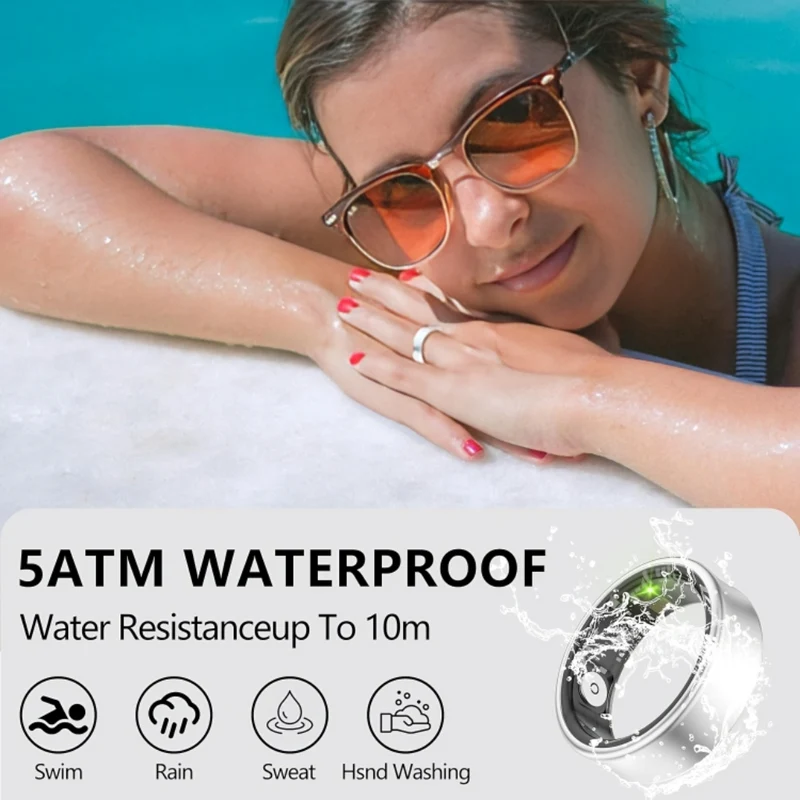 Miomu Anillo Inteligente Frosted Plata Mate con Monitoreo de Salud