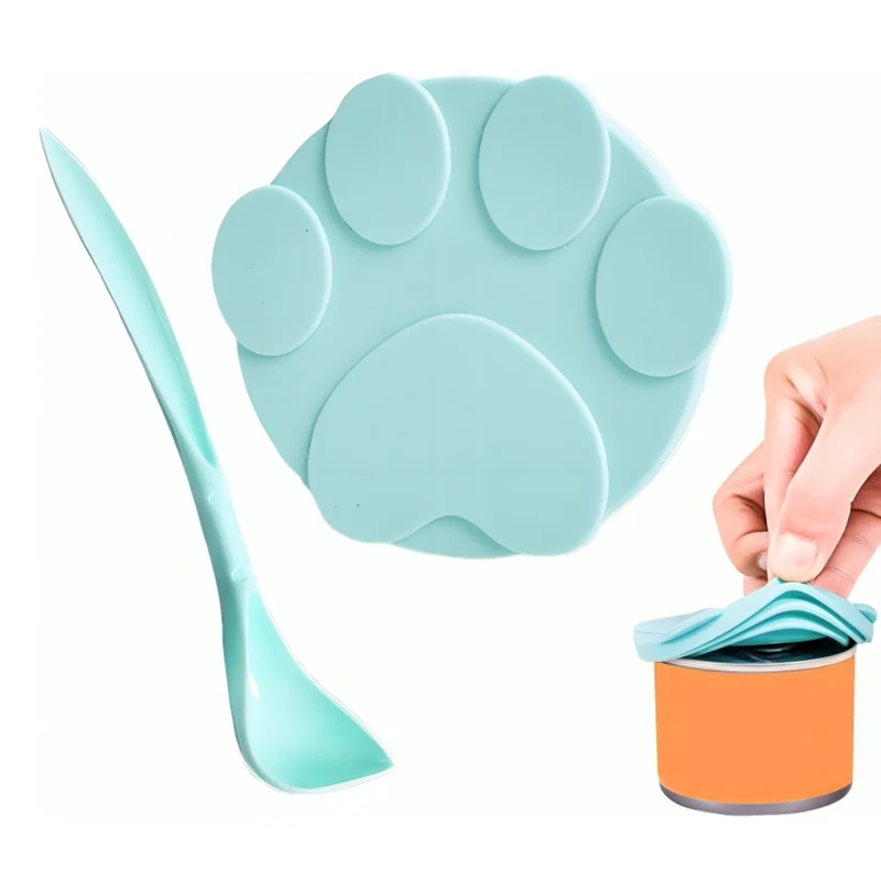 Miomu Tapadera y Cuchara de Silicona para Latas de Comida