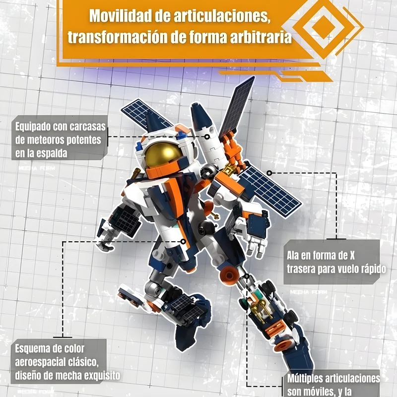 Miomu Bloques Armables, Mega Robot Galáctico 5 en 1