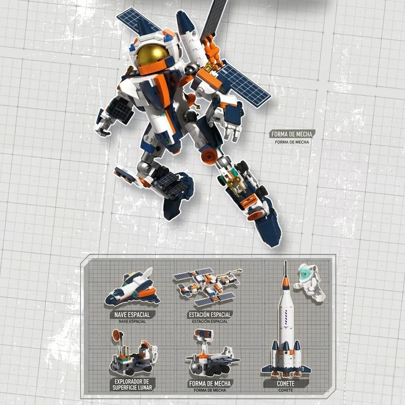 Miomu Bloques Armables, Mega Robot Galáctico 5 en 1