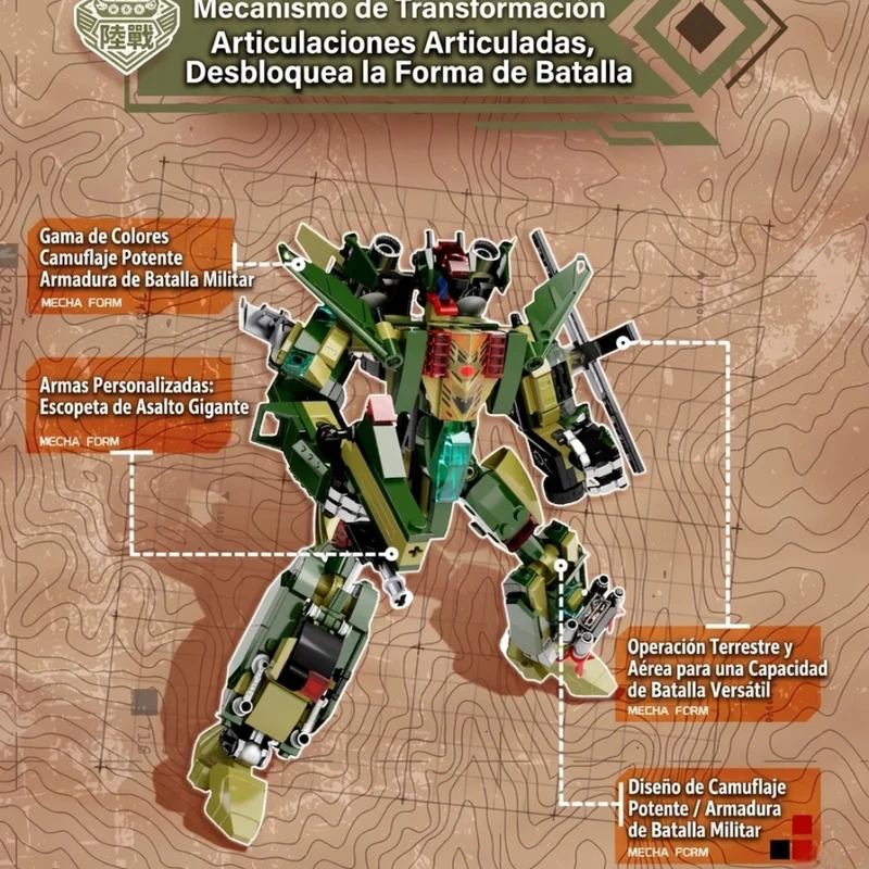 Miomu Bloques Armables, Mega Robot Transformable en Vehículos de Combate 6 en 1