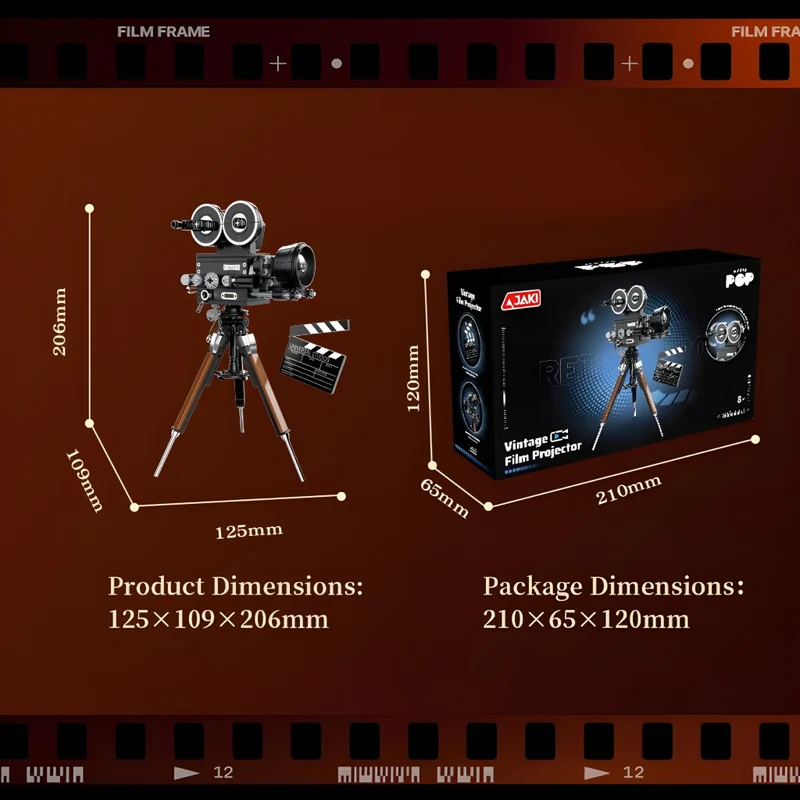 Miomu Bloques Armables, Proyector Cinemátografico Luces, Cámara y Acción