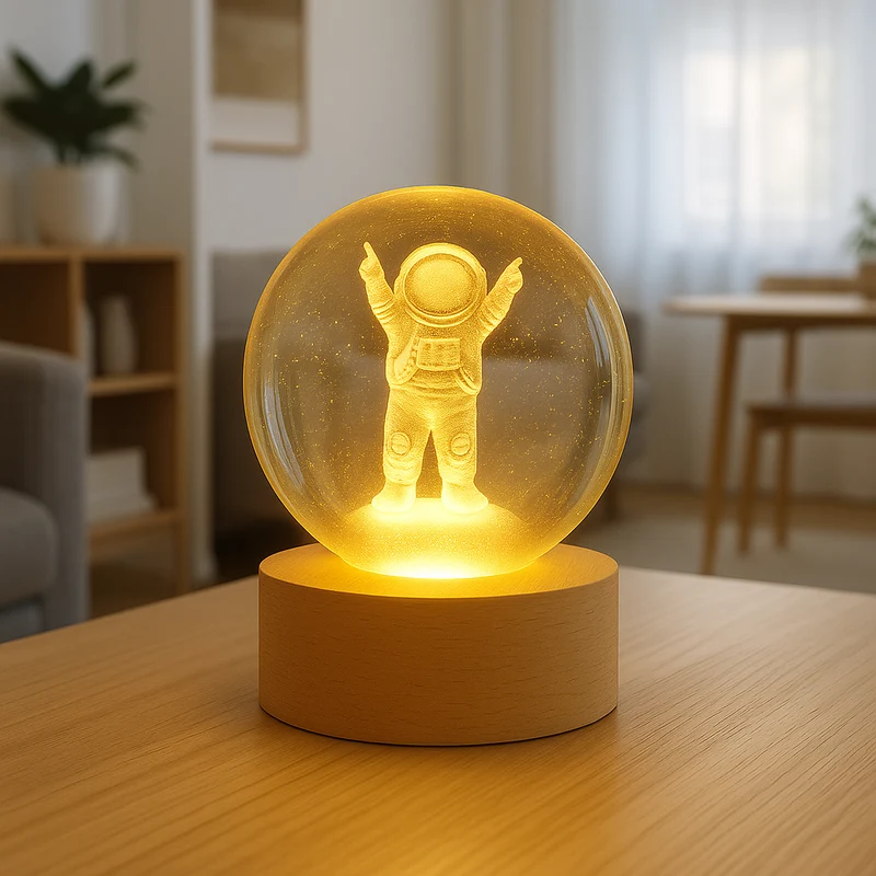 Miomu Lámpara Decorativa Astronauta 3D con Base LED Moderna