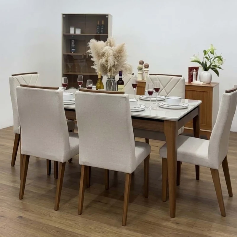Tokoa Mesa para Comedor Rectangular Madera/Vidrio