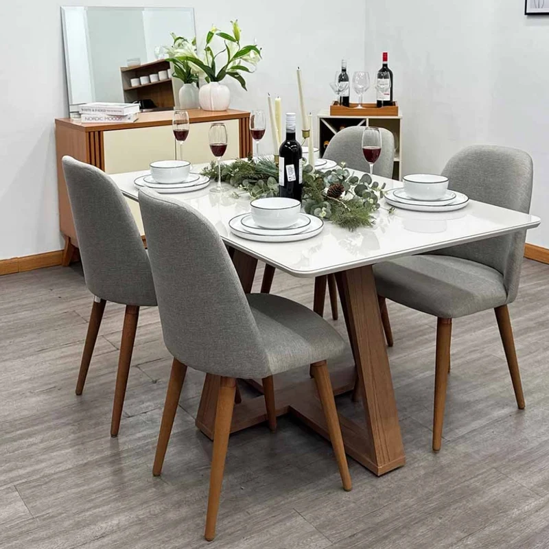 Tokoa Silla para Comedor de Madera Tapizada con Lino