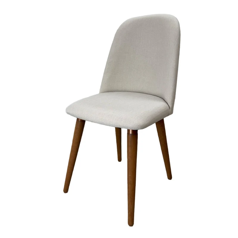 Tokoa Silla para Comedor de Madera Tapizada con Lino