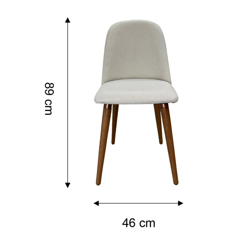 Tokoa Silla para Comedor de Madera Tapizada con Lino