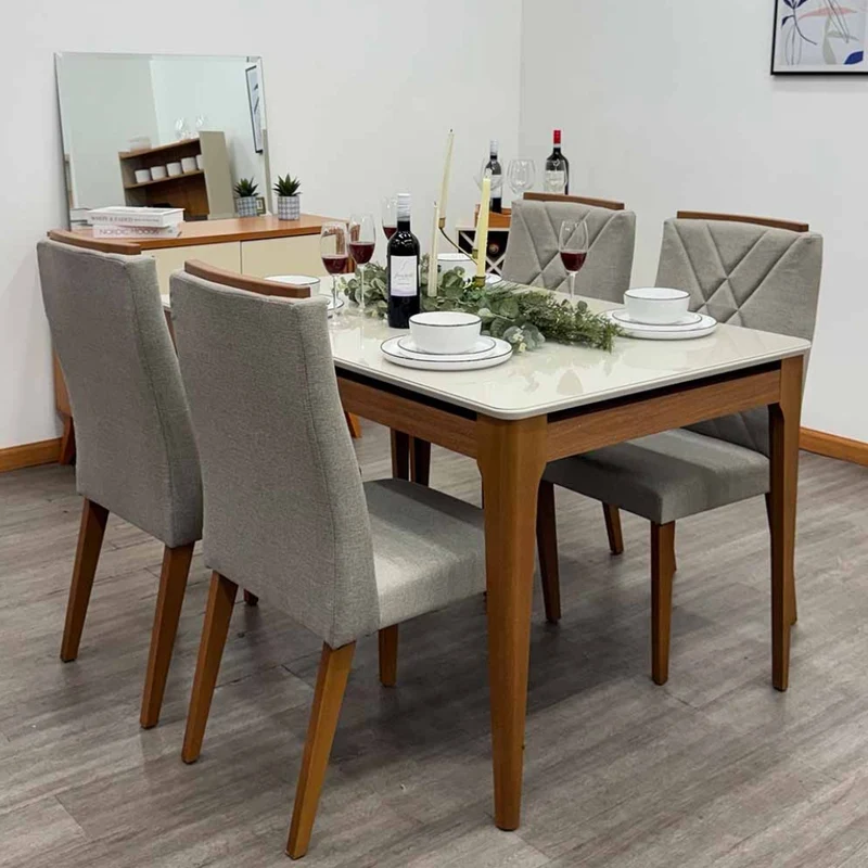 Tokoa Silla para Comedor de Madera Tapizada con Respaldo Decorado