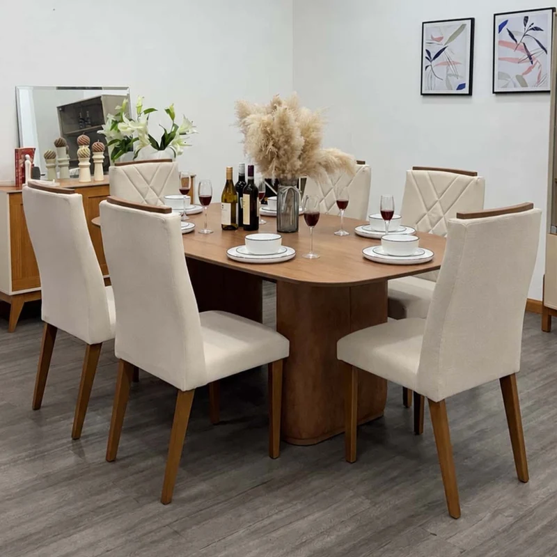 Tokoa Silla para Comedor de Madera Tapizada con Respaldo Decorado