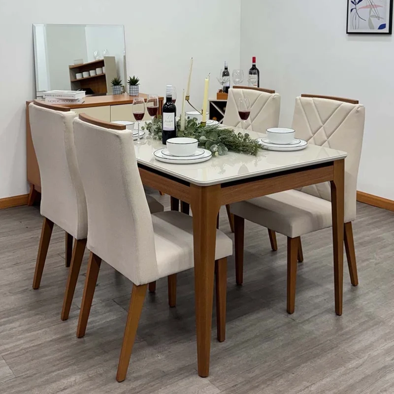 Tokoa Silla para Comedor de Madera Tapizada con Respaldo Decorado