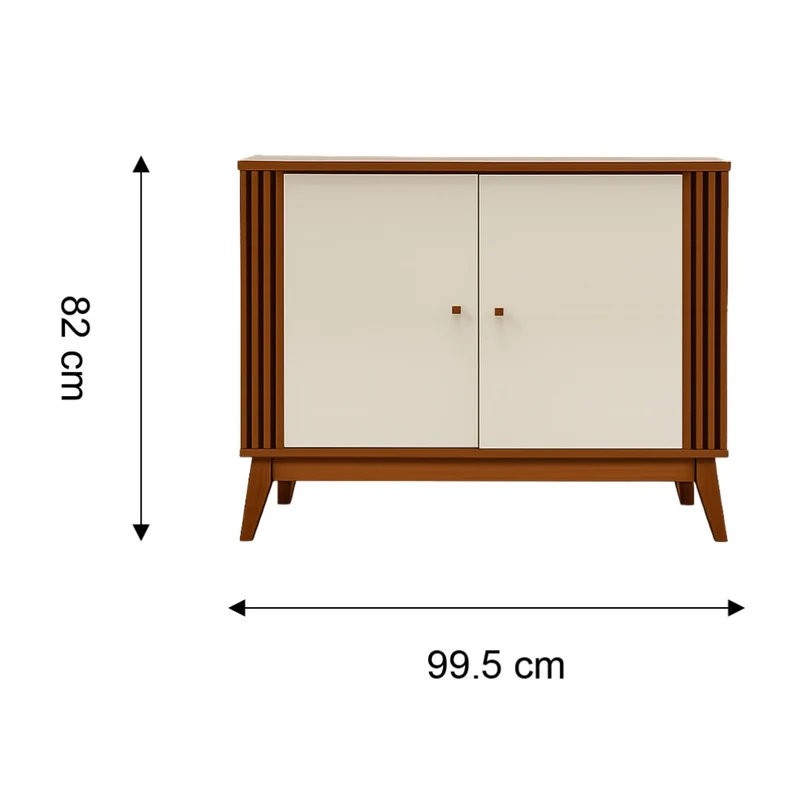 Tokoa Mesa Auxiliar con 2 Puertas 99.5cm Off White (778220)