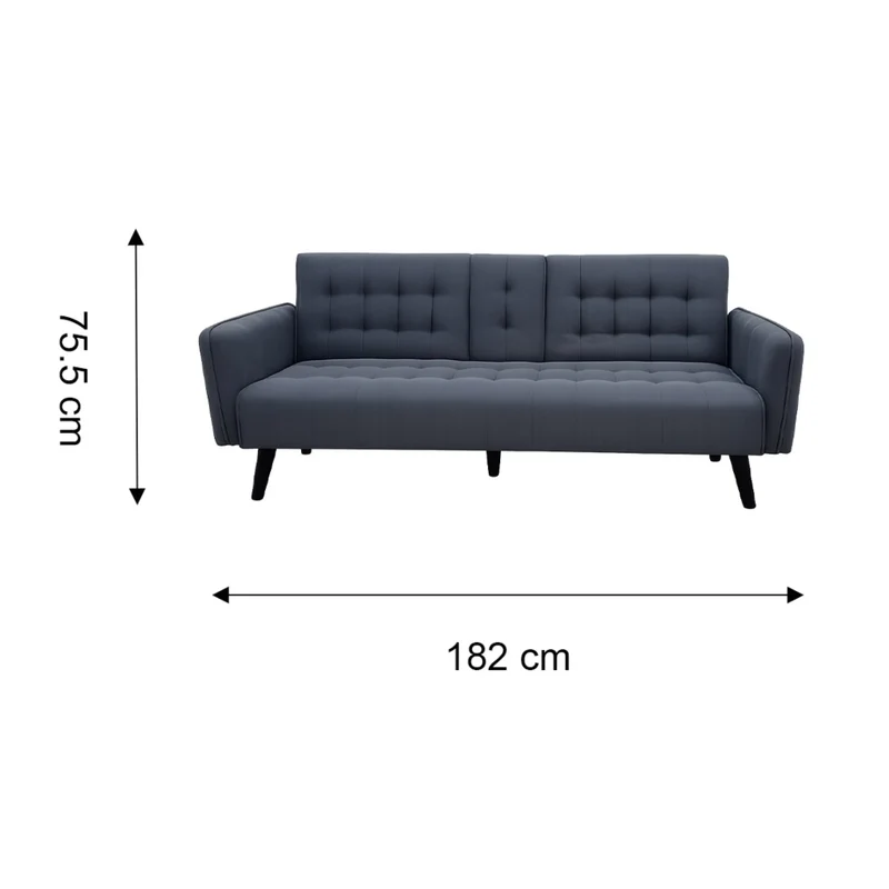 Tokoa Sofá Cama Tela de Lino 182x75.5x87cm