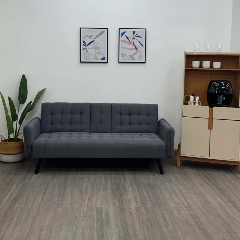 Tokoa Sofá Cama Tela de Lino 182x75.5x87cm