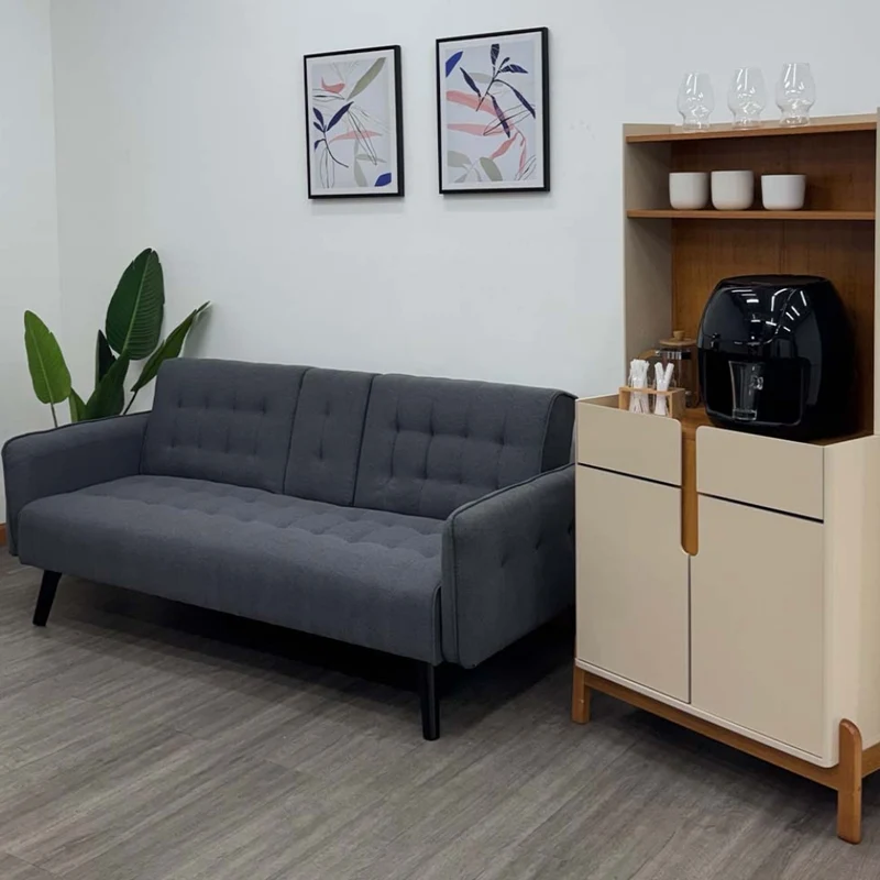 Tokoa Sofá Cama Tela de Lino 182x75.5x87cm