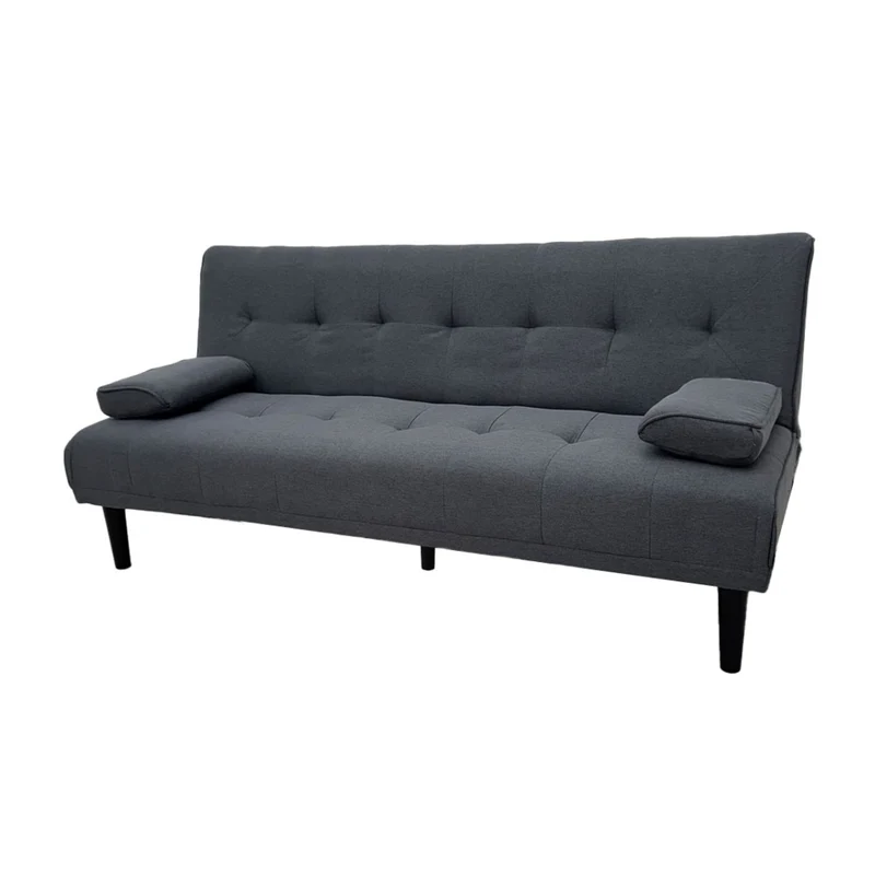 Tokoa Sofá Cama Tela de Lino con 2 Almohadas 176x81x86cm